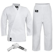 Hawk Sports Karate Uniform for Kids & Adults Lightweight Student Karate Gi Martial Arts Uniform with Belt (White, 2 (4'9'' / 110lbs))