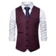 thumbnail image 4 of Chaqueta de Traje de Ocio de Bolsillo sin Cuello en V de Color Sólido sin Mangas, Trajes de Hombre de Ajuste Delgado para el Uso Formal Informal, 4 of 6