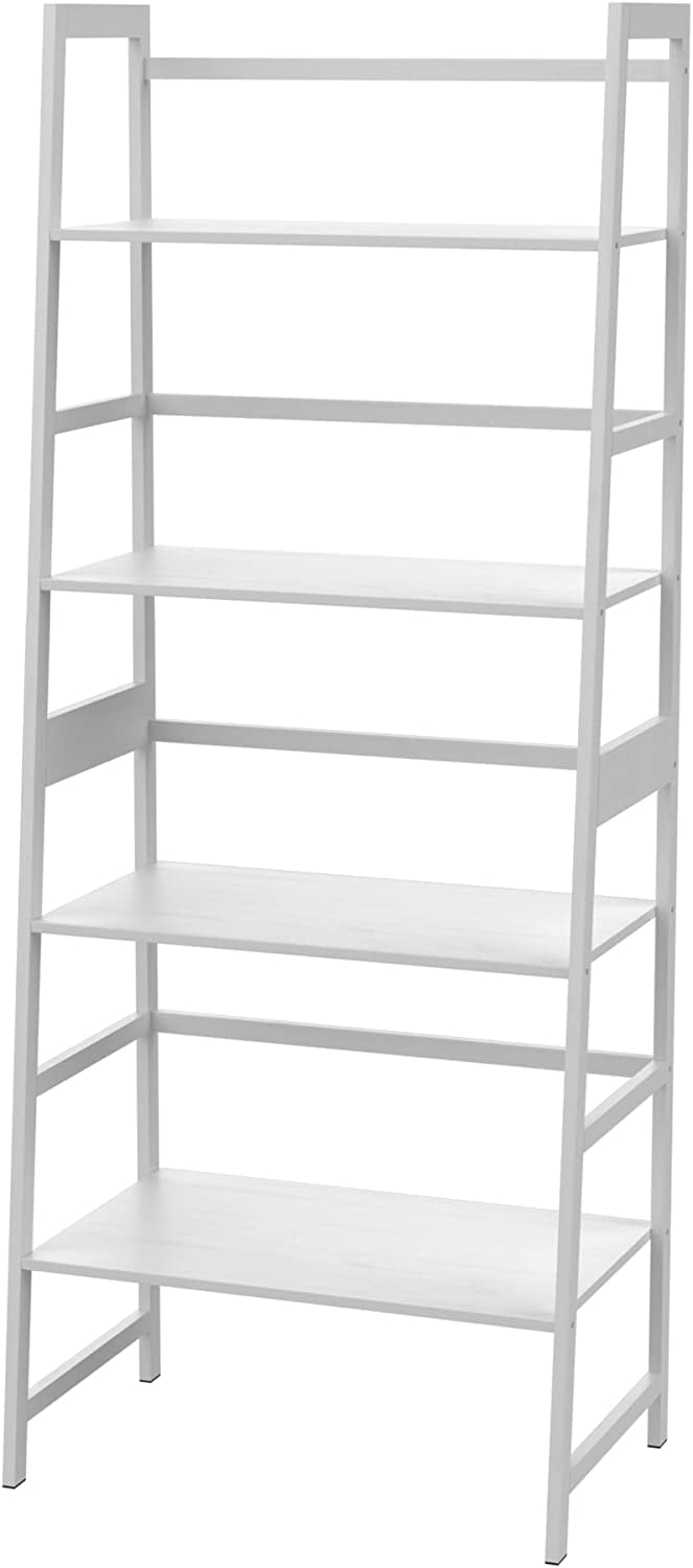 WTZ Bookshelf, 4 Tier Ladder Shelf, Tall Bookcase Shelf, Modern Book