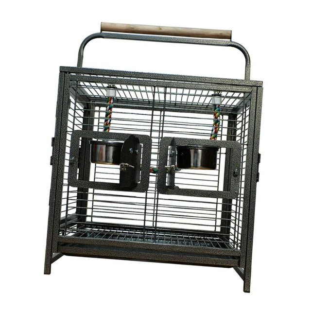 Jaula de viaje para pájaros con asa, práctica jaula para pájaros, ideal para pinzones, loros pequeños, periquitos, hámsteres, pequeños mamíferos y