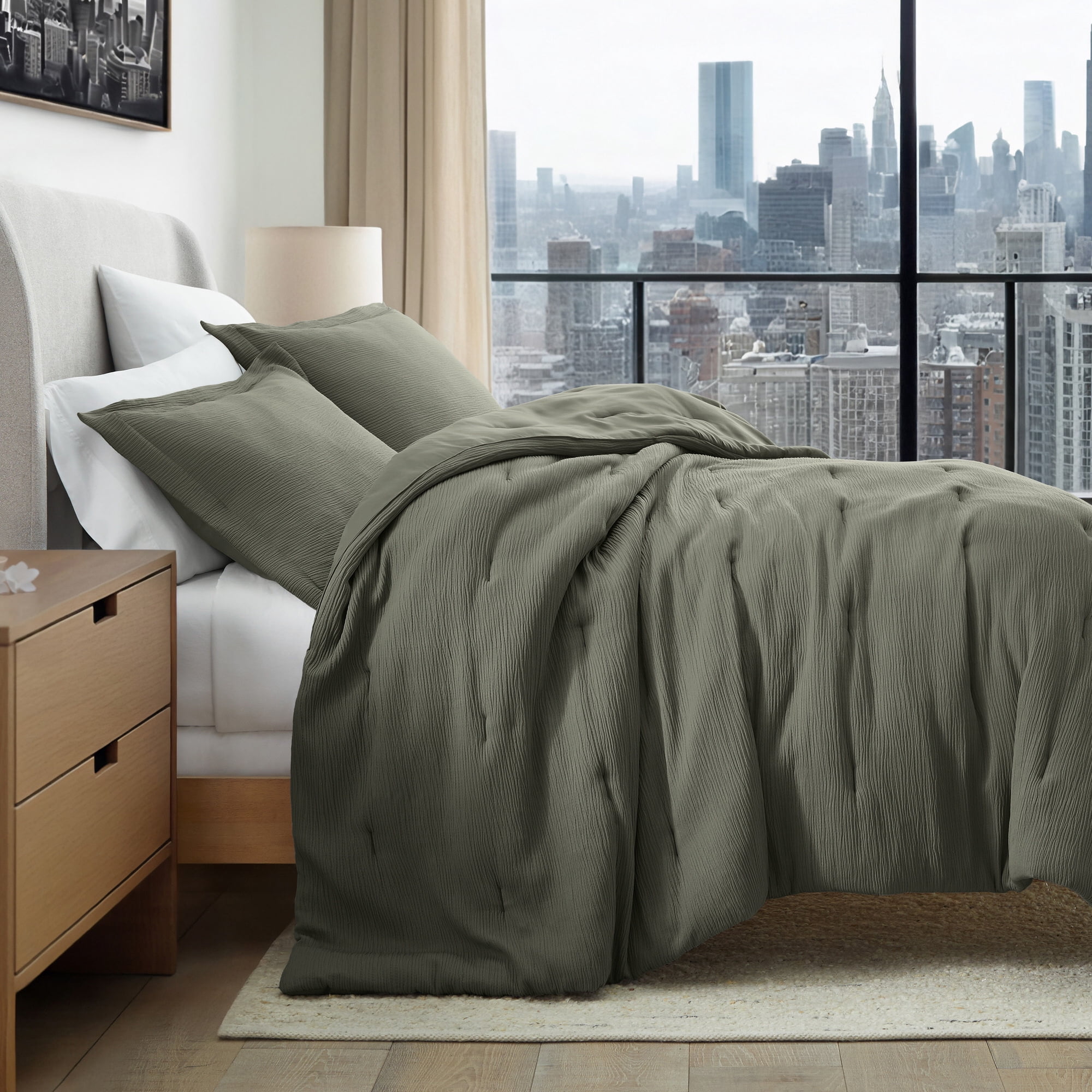 Cloud Weave Textured Comforter Set Plush All-Season Down Alternative Bedding - Comfort Canopy