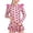 Hot Pink, variant on Odeerbi 2-12 Years Toddler Kids Girls 2-Piece Ruffle Long Sleeve Rash Guard Set Striped UPF 50  Quick Dry Surfing Swimsuit with Swim Skirt
