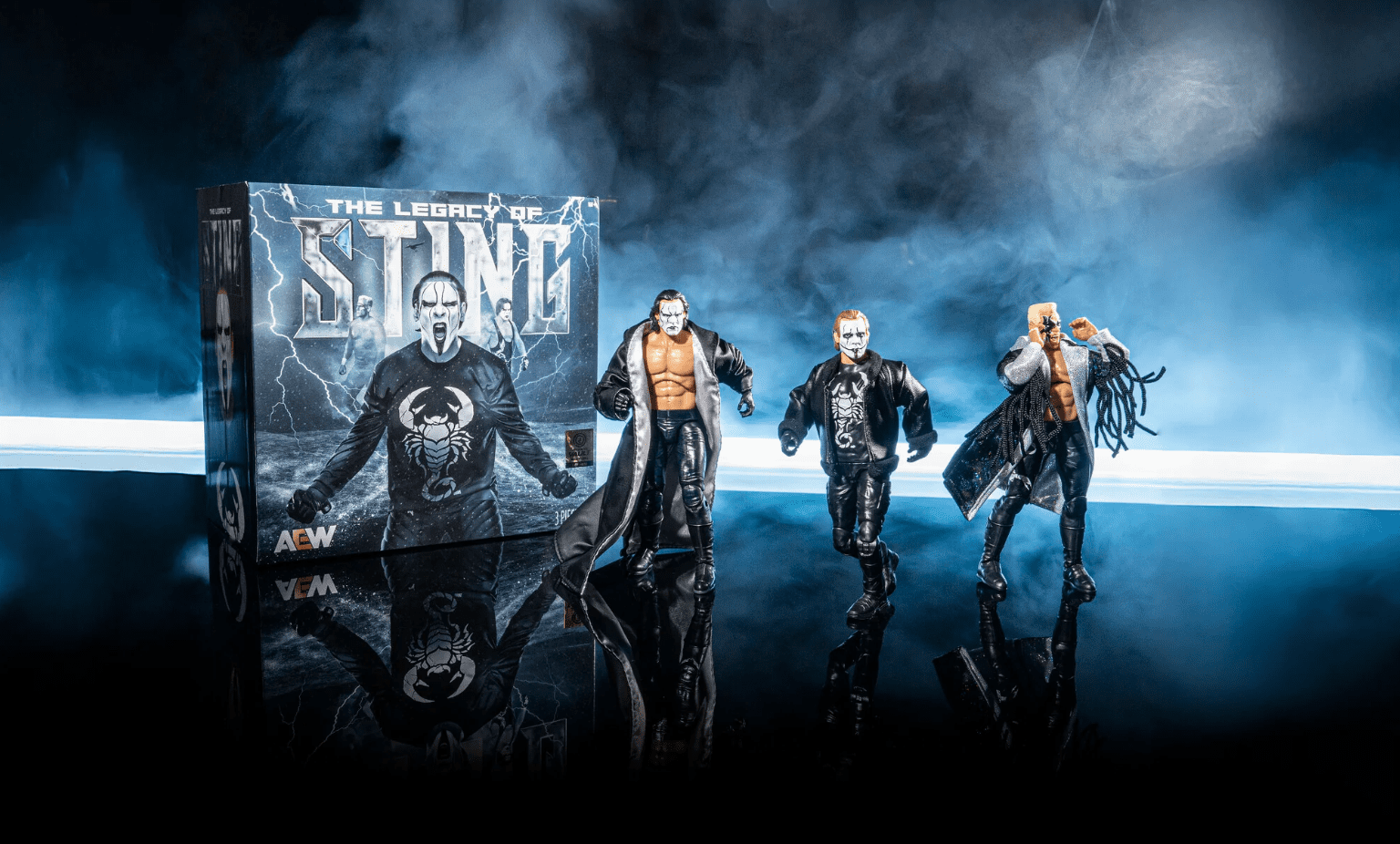 AEW ジャズウェアズ　ウォルマート限定　スティング　フィギュア　(箱破損あり) AEW All Elite Wrestling Legacy of Sting 3-Pack Wrestling Action
