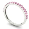 thumbnail image 2 of 0.285 ctw Wedding Band for Women - 18K White Gold Simulated Pink Diamond Stackable Eternity Ring, 2 of 6