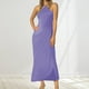 thumbnail image 2 of Vestido de noche de satén para mujer tallas grandes - Elegante cuello en V, diseño en la cintura, vestido de fiesta para bodas - Tallas XS-L, tejido con brillo lujoso, 2 of 5