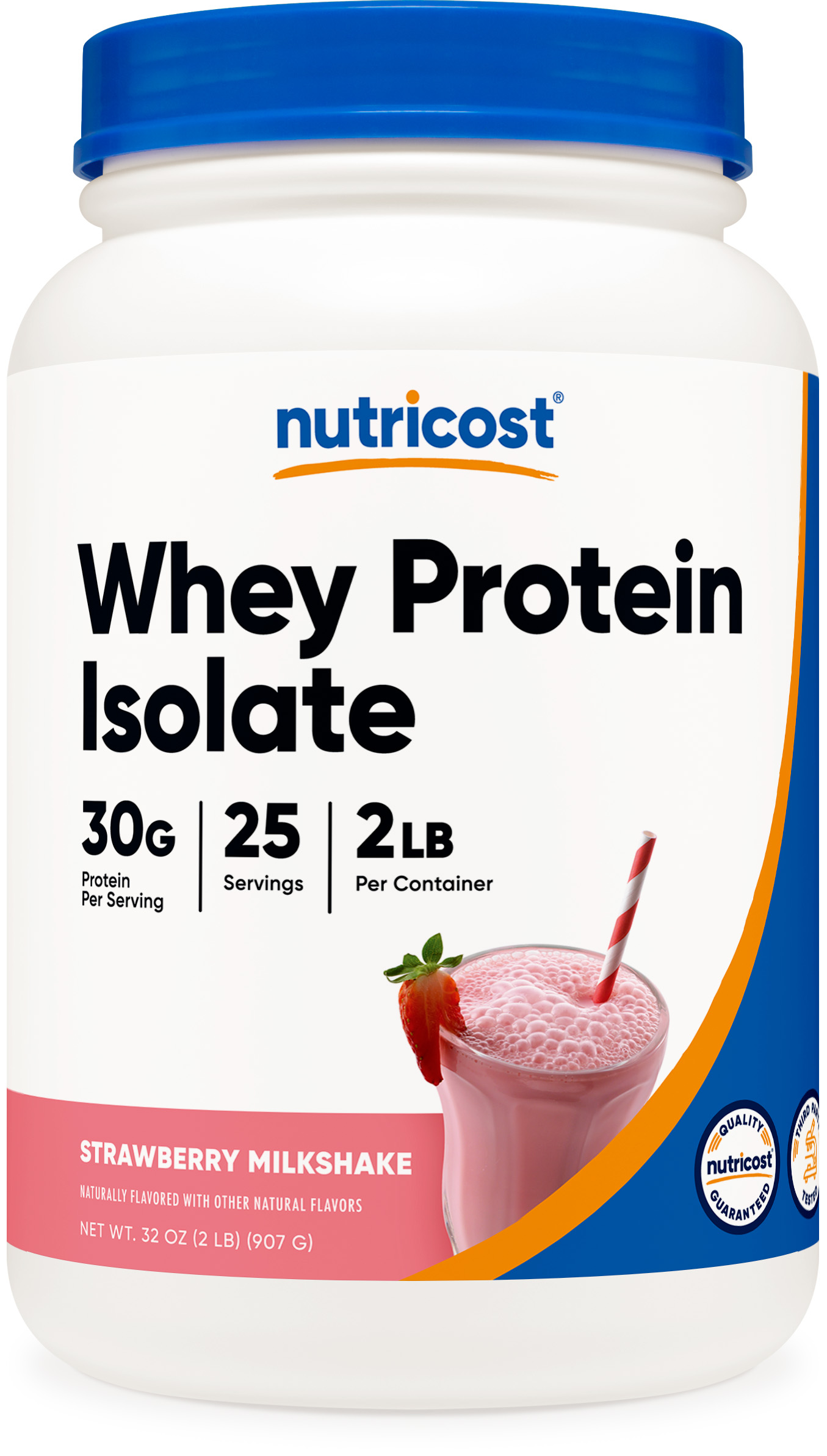 Nutricost Whey Protein Isolate Powder (Strawberry Milkshake) 2LBS