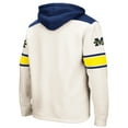 thumbnail image 3 of Men's Colosseum Cream Michigan Wolverines Big & Tall Hockey Lace-Up Pullover Hoodie, 3 of 3