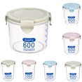 thumbnail image 4 of Bewildely Fenkicyen Hebilla PP Contenedor de alimentos sellado Cereal transparente Tarro de almacenamiento Titulares Cocina Condimentos Organizadores de utensilios de cocina rosado 11*9.5*8.5 cm, 4 of 6