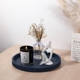 thumbnail image 6 of Silicone Bathroom Tray Round Kitchen Counter Organizer Decorative Vanity Accessories Coffee Table Decor for Perfume, Candle, Soap Dish, 10 Inch, Dark Blue, 6 of 13