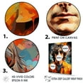 thumbnail image 3 of Designart "Pop Art Portrait Of Lennon In Yellow" Woman Pop Art Canvas Wall Art, 3 of 7