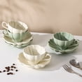 thumbnail image 3 of Taza de café de cerámica color crema, taza de color sólido de aspecto alto, taza de té de la tarde, taza de leche para oficina, taza de desayuno, 3 of 5
