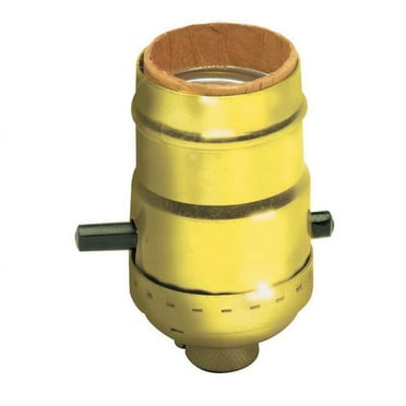 Leviton C20-06098-0PG Push Button Lamp Socket, Brass