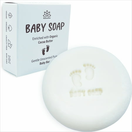 Baby Soap Bar for Kids Handmade in USA Natural and Safe for Sensitive Skin Unscented by Relaxcation