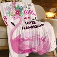 thumbnail image 4 of Just A Girl Who Loves Flamingos Blanket Cute Flamingos Decor Pink Throw Blanket Gifts for Girls Super Warm Soft Plush Lightweight Fleece Flannel Blanket Winter Bedding Blanket for Kids Women 50"x60", 4 of 6