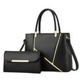 thumbnail image 2 of Stylago 2pcs Handbags and Purses Leather Tote Shoulder Bags Women Crossbody Bag Trendy Evening Party Satchel and Wallet Set Black, 2 of 3