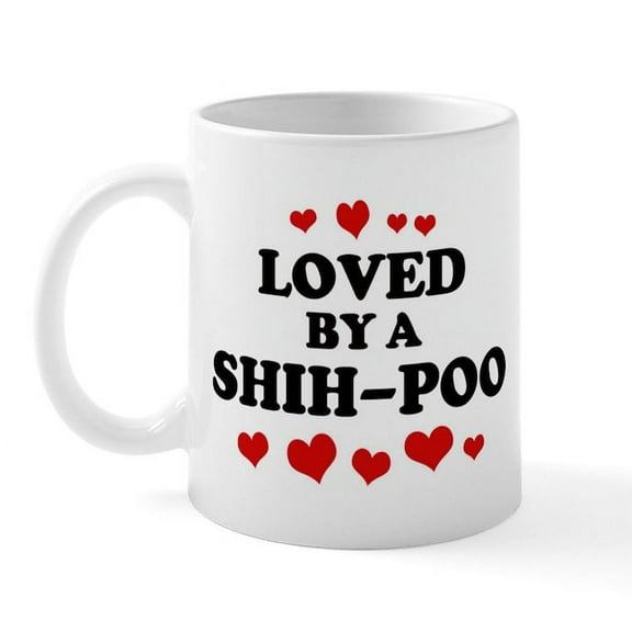 CafePress - Loved: Shih Poo Mug - 11 oz Ceramic Mug - Novelty Coffee Tea Cup