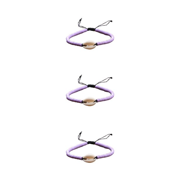 Qarigey 1 Juego de pulseras trenzadas hechas a mano, cómoda de concha, ambiente exótico, chicas adolescentes, accesorio de moda para el Type4 NO4