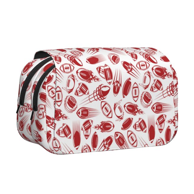 Easygdp Red Football para Estuche de Lápices con Tapa Flip, Suministros de Oficina y Universidad para Adolescentes y Adultos