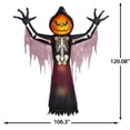 thumbnail image 3 of 10' Gemmy Airblown Inflatable Halloween Fire and Ice Pumpkin Skeleton Reaper Yard Decoration 552061, 3 of 4