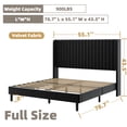 thumbnail image 3 of Frostbloom Full Size Velvet Platform Bed Frame with Vertical Channel Tufted Wingback Headboard, Black, 3 of 7