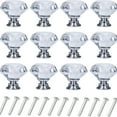 thumbnail image 1 of Perillas para Cajones de Cristal de 12 Piezas, Adecuadas para Gabinetes de Baño, Armarios, Tocadores y Unidades de Almacenamiento (30 Mm, Juego de 12 Piezas) Transparentes, 1 of 6