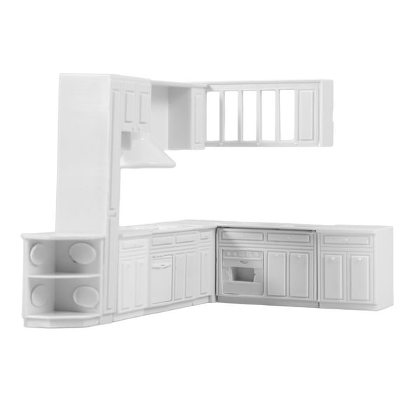NICERIO mini dessert cabinet for dollhouse Mini Sink Model Doll House Kitchen Set White ABS 1 Set for Photography Prop
