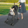 thumbnail image 2 of Pet Travel Stroller,Foldable Dog Cat Jogger Stroller, Cat Stroller Small Dog Stroller with 4 Wheels,Breathable & Visible Mesh for Walking, Shopping,Traveling (Black), 2 of 9