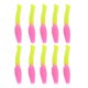 thumbnail image 4 of 10 señuelos de pesca blandos Crappie Swimbaits, prácticos señuelos de gusano de dos colores rosa y amarillo, 4 of 9