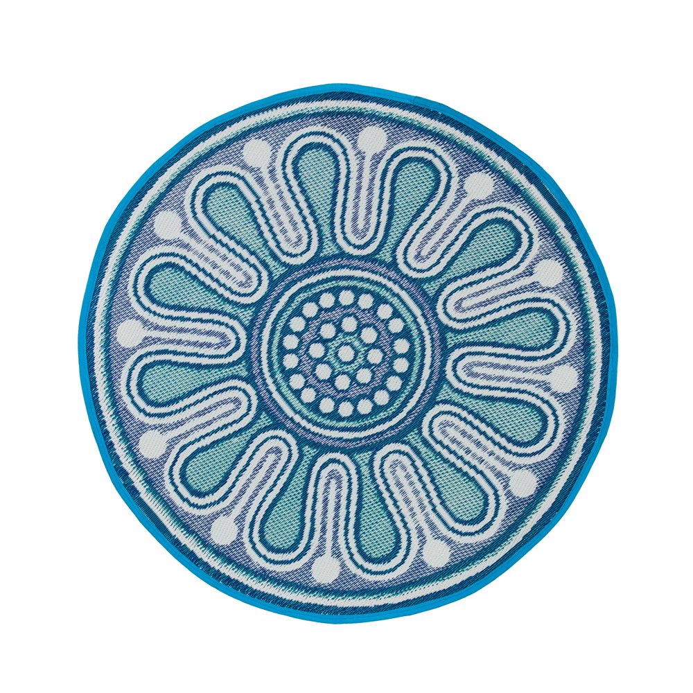 4' Indoor/Outdoor Round Rug Blue, 48'' x 48'' x 0.02'' inches Walmart