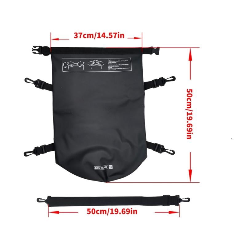 CEORPER Black PVC Waterproof Storage Bag for Fishing Boating and Mountain Climbing