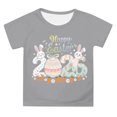 thumbnail image 3 of LRen Easter Shirts for Girls Rabbit Print Short Sleeve T Shirts Cute Happy Easter Vacation Tops Clothes for Children, 3 of 5