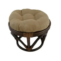 International Caravan Rattan Ottoman with Micro Suede Cushion