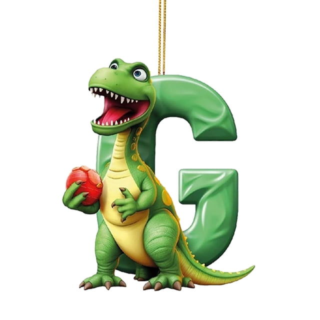 Adorno Acrílico Con Forma Letra G Dinosaurio para Navidad Coche Plano 2D