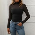 thumbnail image 2 of Gubotare Women's Sexy Sheer Long Sleeve Tops Crew Neck Mesh Ruched Going Out Shirts Blouse Date Night Outfits (Black,M), 2 of 6