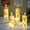 thumbnail image 4 of Luz de vela navideña, vela de simulación, luz de ambiente, impresión integrada, luz LED tipo vela, adorno de decoración navideña, 4 of 5