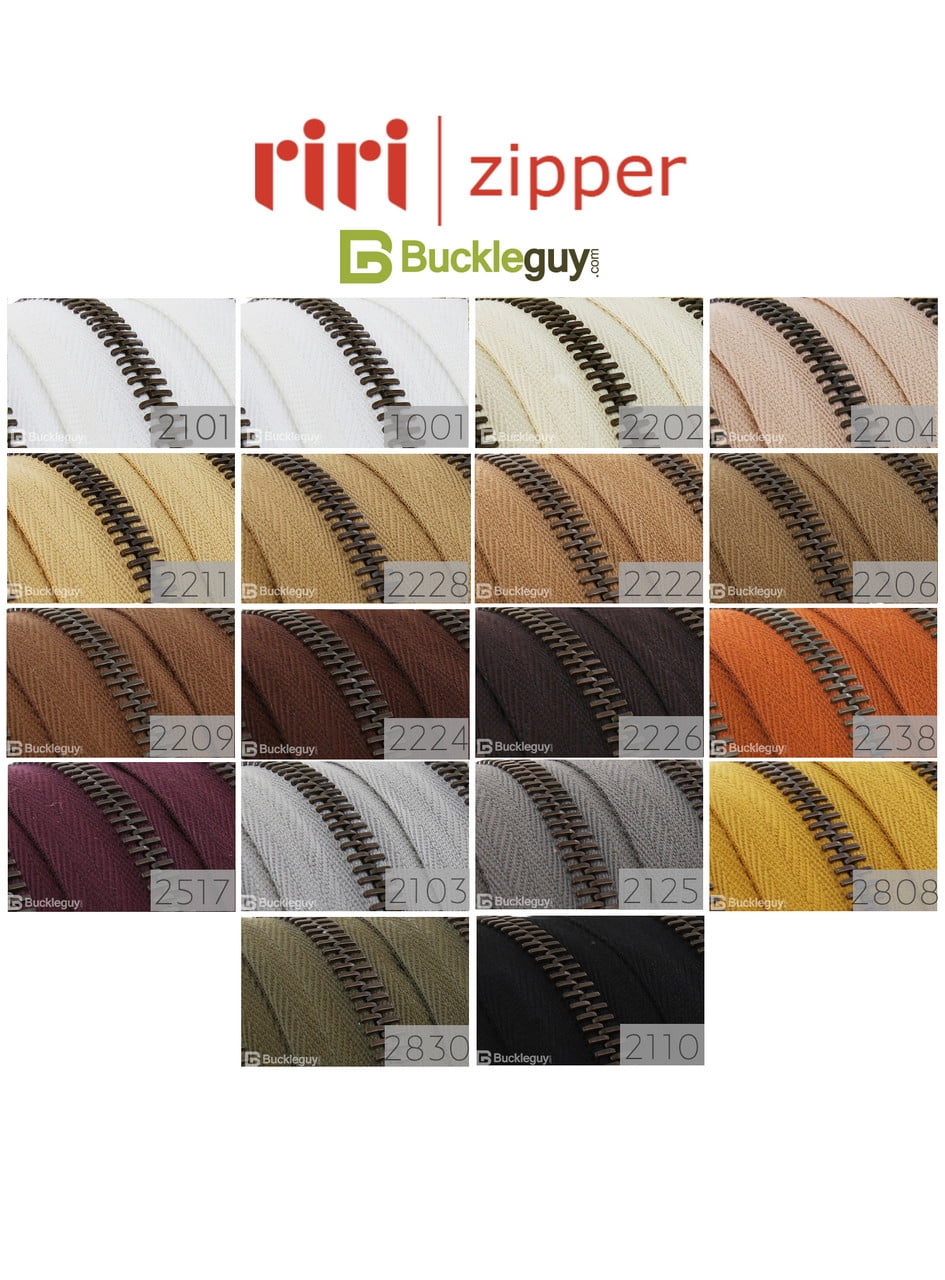 Riri Zipper, Continuous Chain, Combi, Antique Brass Teeth (AM)