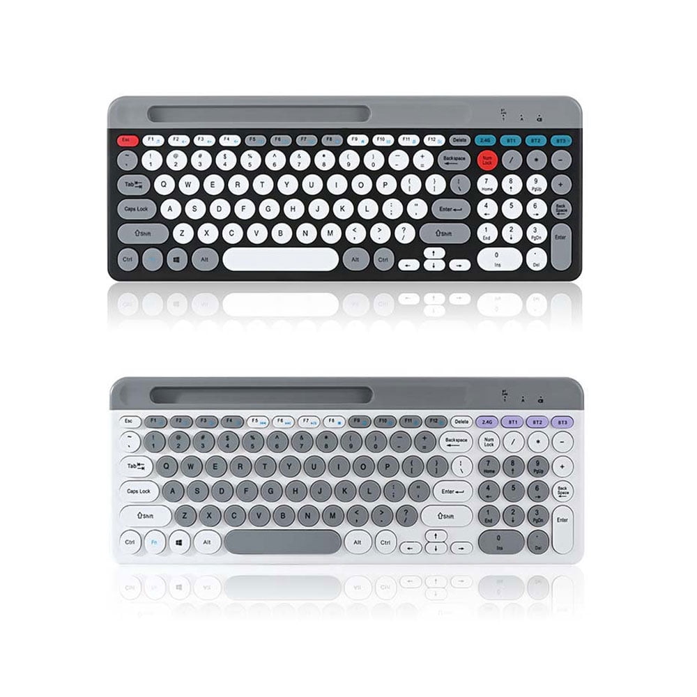 WEGEE 2.4G Wireless Bluetooth Keyboard, 3 Modes, Phone Slot, Type-c Charging Compatible with PC/Laptop/Mac/Pad/Phone/Tablet