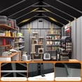 thumbnail image 3 of Domi 8x12 Ft Resin Outdoor Storage Shed with Floor, Weatherproof Plastic Garden Shed for Tools, Bikes, Lawn Mower, Patio & Backyard, 3 of 7