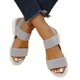 thumbnail image 5 of Zapatos de mujer de talla grande de verano, Sandalias planas tejidas con mosca con cinturón elástico informal para viaje en la espalda para mujer, 5 of 5
