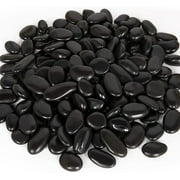 15lbs Black River Rocks, 1 to 2 Inch Decorative Polished Pebbles for Plants, Succulents, Landscaping, Garden, Vase Filler and More