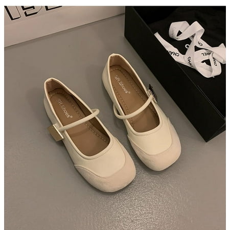 

Aixiu Bingxin Mary Jane shoes for women 2024 New Spring versatile casual single-layer shoes for women peas shoes