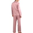 thumbnail image 3 of Women's Silk Satin Pajama Set 2Pcs long sleeve Bridal Bridesmaid PJs Sleepwear, 3 of 7