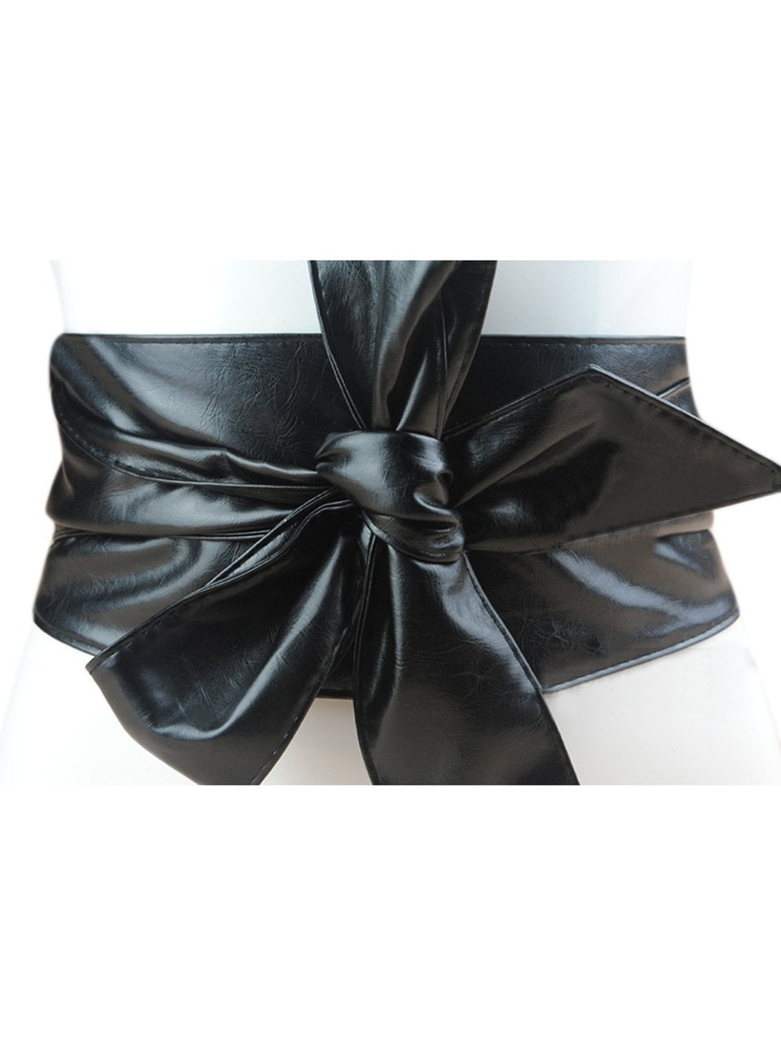 Women PU Leather Soft Self Tie Bowknot Band Wrap Around Sash Obi Chic Style Belt Women PU Leather Soft Self Tie Bowknot Band Wrap Around Sash Obi Chic Style Belt