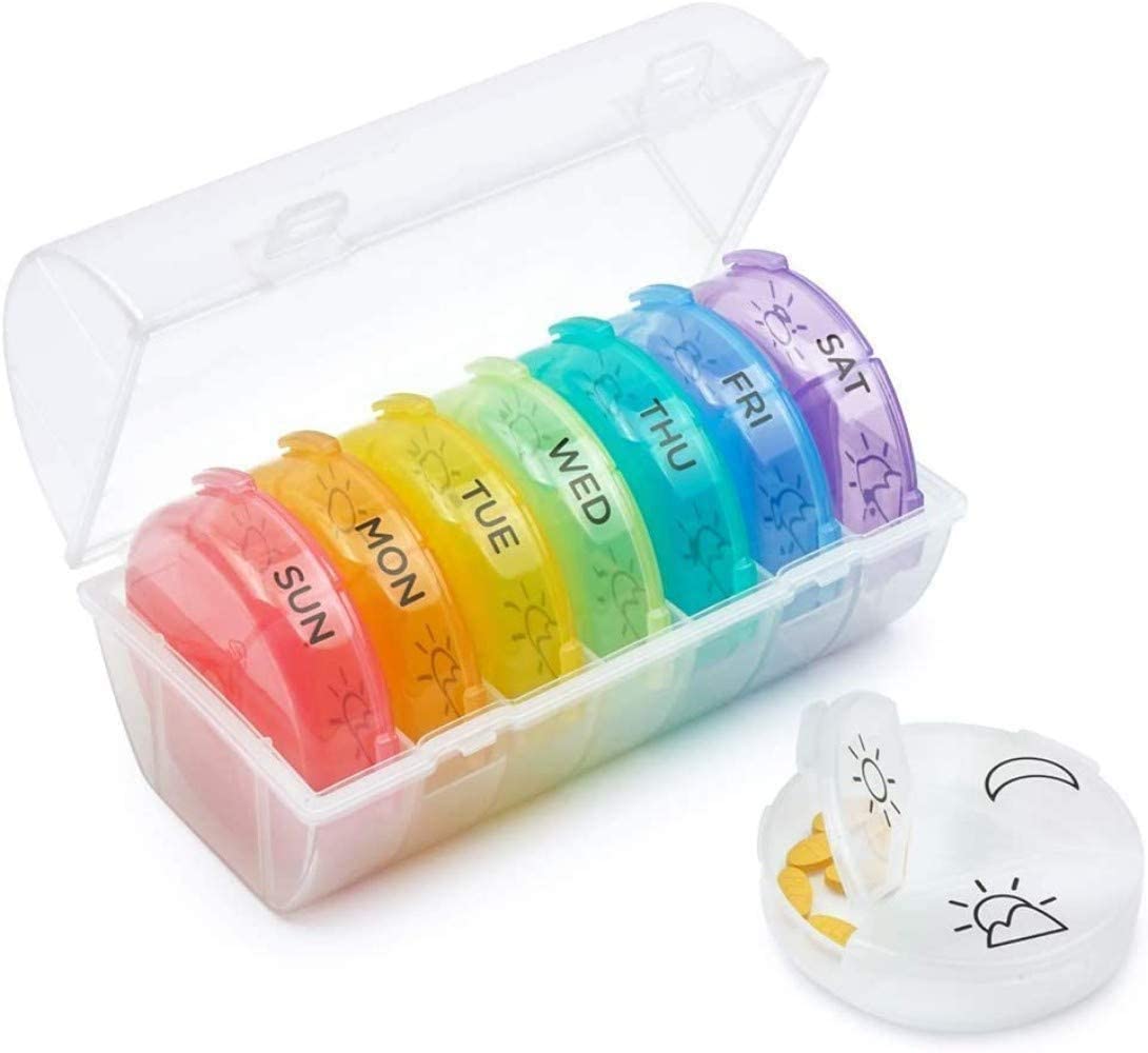 Pill Organizer 3 Times A Day, BPA Free 7 Days Weekly Pill Box with a Extra Pill Case Portable