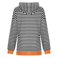 thumbnail image 5 of WREESH Women's Cozy Striped Hoodie Oversized Long Sleeve Casual Pullover Sweatshirt with Pocket Orange, 5 of 6