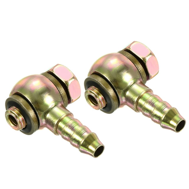 Unique Bargains 8mm Barb M8x1 Male Thread Hose Pipe Fitting Elbow Carbon Steel Adapter 2 Pack