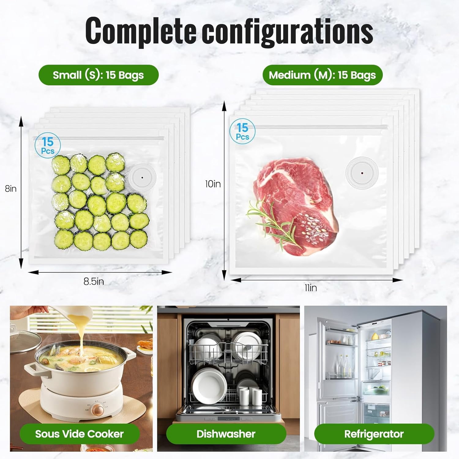 Vacuum Sealer with 30 Reusable Vacuum Bags, Seal Meal Saver, Portable Compact Handheld Food Sealer Machine for Meat Vegetables Fruits