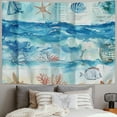 thumbnail image 2 of Orinice Ocean Watercolor Painting Tapestry Wall Hanging Unique Style for Home Wall Decor Art Living Room Bedroom Apartment Farmhouse Dorm 40x60inch, 2 of 6