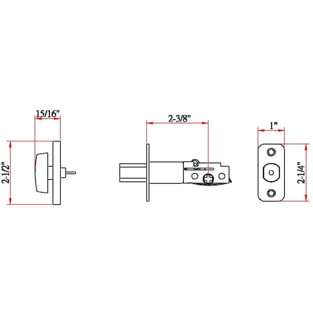 Design House Pro Deadbolt 2.375" Single Sided Deadbolt with Turn-Button Interior, Brushed Bronze