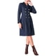 thumbnail image 2 of INSPIRE CHIC Vestido Blazer de Tweed para Mujeres con Cuello, Doble Botonadura, Corte A, Vestidos Formales de Trabajo en Azul Marino, 2 of 5